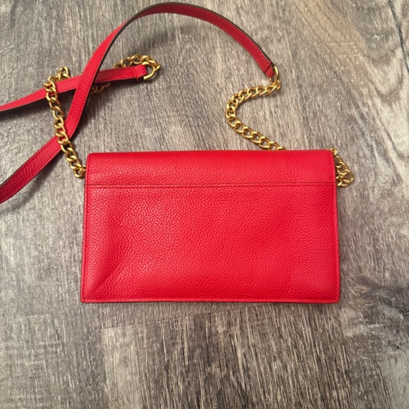 Polo Ralph Lauren Leather ID Chain Wallet / Bag Red - Picture 6 of 8